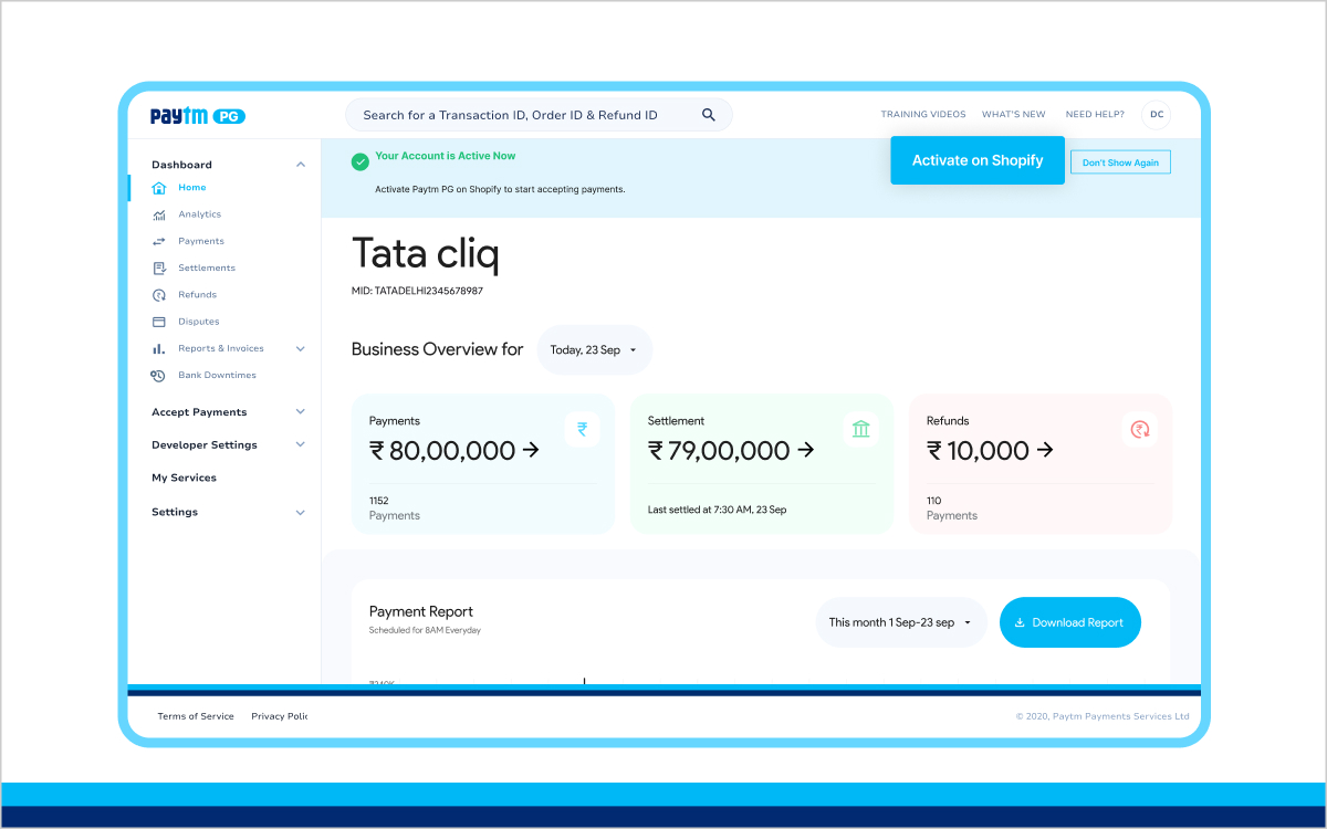 Shopify Paytm Payment Gateway